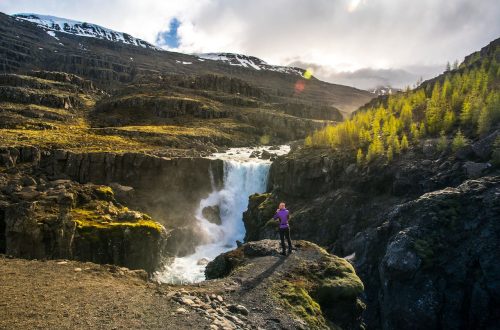 поход в Исландии – водопад
