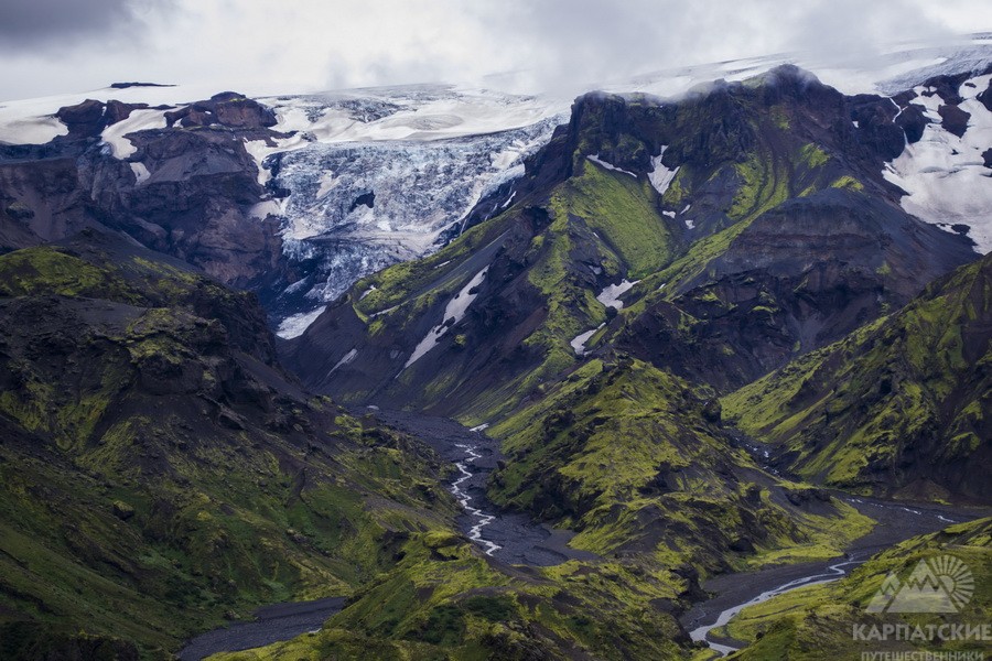 Эйяфьядлайёкюдль и Мирдальсйёкюдль ледники Исландии