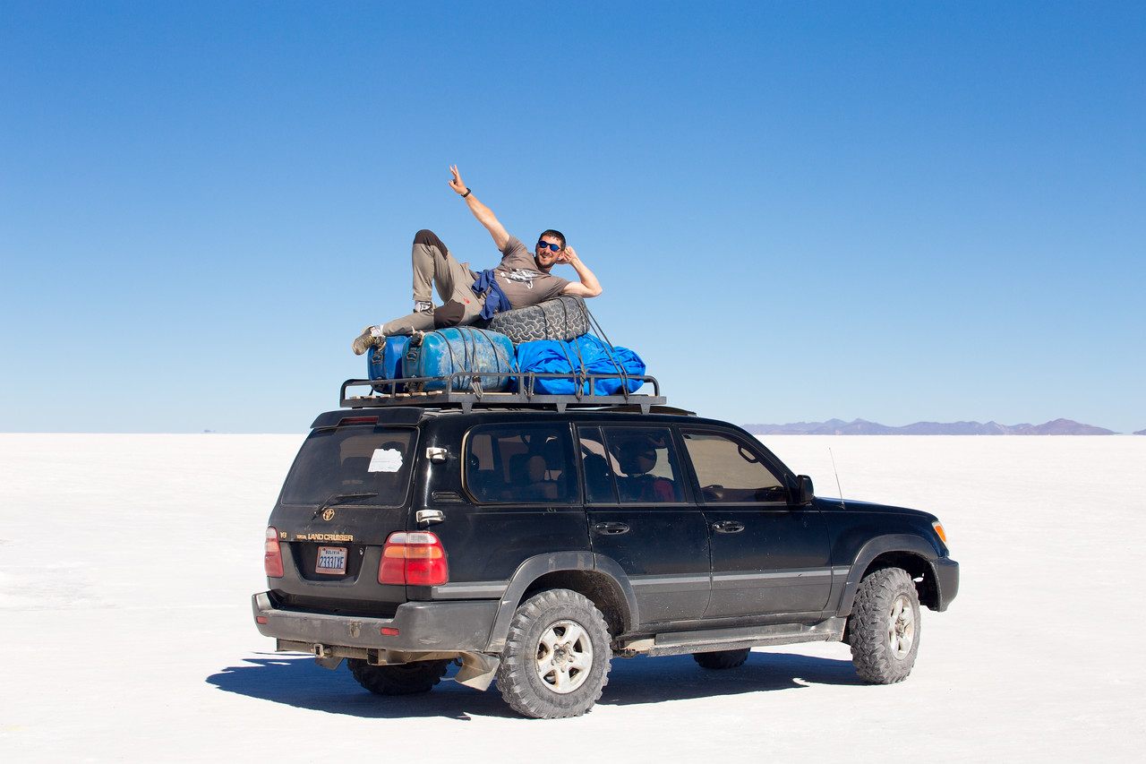 Клымпотюк на солончаке Уюни, Боливия