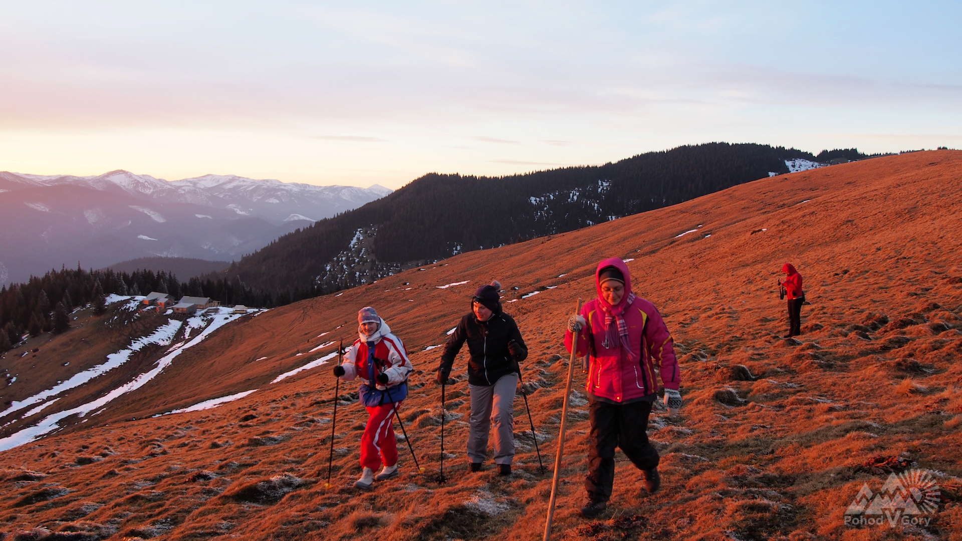 закат в Карпатах - новогодний поход